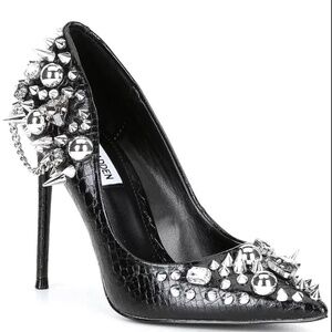 Steve MaddenVeronica Black Spiked Croc Print Heels Sz 9.5 Brand New, Never Worn!